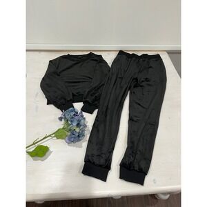 Dance‎ & Marvel black Velour Lounge Set - Comfy, Elastic Waist M, S Top